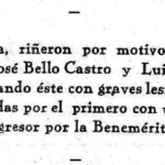 Recorte da revista Vida Gallega do 10 de abril de 1933 coa nova da rina entre Jose Bello Castro e Luis Mourazo Villar